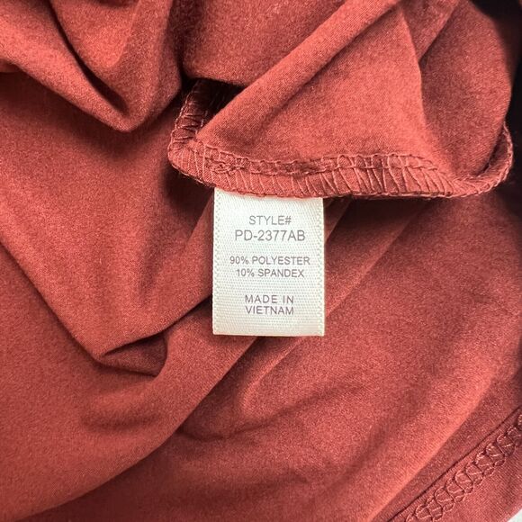 Zenana Surplice Dress Womens XL Extra Large Rust Red Quarter Sleeve Stretch - Picture 10 of 12